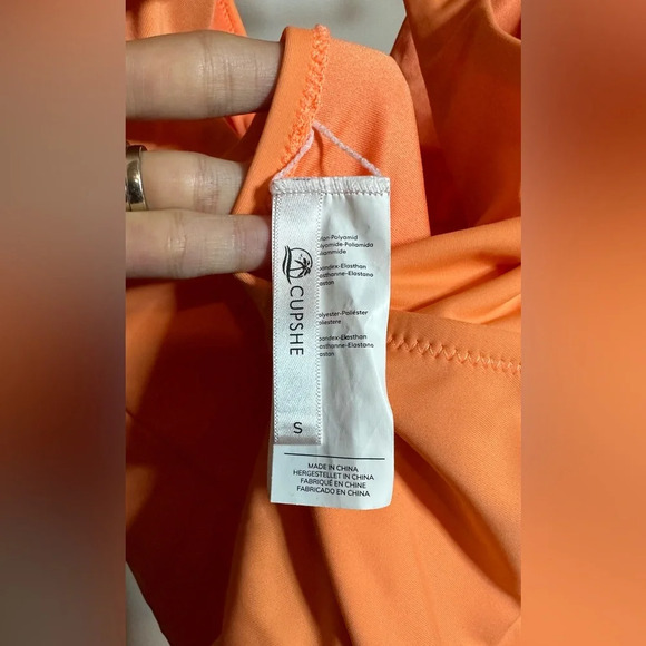 NWOT Cupshe Orange Sorbet Swimsuit One Piece Small - Picture 3 of 5